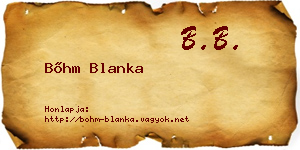 Bőhm Blanka névjegykártya